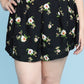 Plus Size Curvy, Floral Print Flowy Shorts