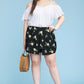 Plus Size Curvy, Floral Print Flowy Shorts