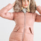 Long Sleeve Faux Fur Hood Padded Water Resistant Finish Jacket