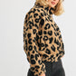 Leopard Teddy Zip-up Two Pocket Jacket