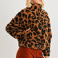 Leopard Teddy Zip-up Two Pocket Jacket