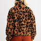 Leopard Teddy Zip-up Two Pocket Jacket