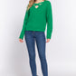 Long Slv X Strap V-neck Sweater