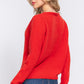 Long Slv X Strap V-neck Sweater