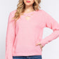 Long Slv X Strap V-neck Sweater