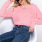Long Slv X Strap V-neck Sweater