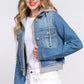 Long Slv Terry Hoodie Denim Jacket