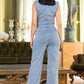 Washed Denim Stretch Fashion Jumpsuit