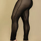 Plus Size Seam Front High Waist Mesh Leggings