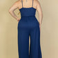 Plus Size Button Front Wide Leg Jumpsuit