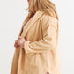 Plus Two Pocket Open Front Soft To Touch Hooded Cardigan Jacket