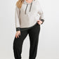 Plus Heather Grey & Charcoal Soft-to-touch One Pocket Hooded Sweater