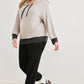 Plus Heather Grey & Charcoal Soft-to-touch One Pocket Hooded Sweater