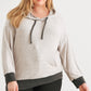 Plus Heather Grey & Charcoal Soft-to-touch One Pocket Hooded Sweater