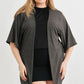 Plus Charcoal Knit Open Front Cardigan