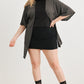 Plus Charcoal Knit Open Front Cardigan