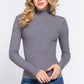 Long Slv Mock Neck Rib Sweater