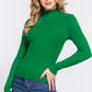 Long Slv Mock Neck Rib Sweater