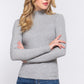 Long Slv Mock Neck Rib Sweater