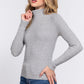 Long Slv Mock Neck Rib Sweater