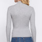 Long Slv Mock Neck Rib Sweater