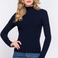 Long Slv Mock Neck Rib Sweater