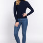 Long Slv Mock Neck Rib Sweater