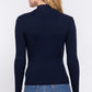 Long Slv Mock Neck Rib Sweater