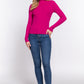 Long Slv Mock Neck Rib Sweater