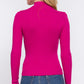 Long Slv Mock Neck Rib Sweater