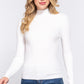 Long Slv Mock Neck Rib Sweater