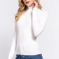 Long Slv Mock Neck Rib Sweater