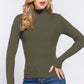 Long Slv Mock Neck Rib Sweater