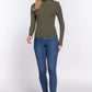 Long Slv Mock Neck Rib Sweater