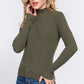 Long Slv Mock Neck Rib Sweater