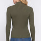 Long Slv Mock Neck Rib Sweater