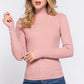 Long Slv Mock Neck Rib Sweater