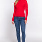 Long Slv Mock Neck Rib Sweater