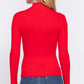 Long Slv Mock Neck Rib Sweater