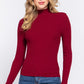 Long Slv Mock Neck Rib Sweater