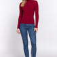 Long Slv Mock Neck Rib Sweater