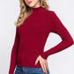 Long Slv Mock Neck Rib Sweater