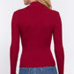 Long Slv Mock Neck Rib Sweater