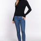 Long Slv Mock Neck Rib Sweater