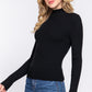 Long Slv Mock Neck Rib Sweater