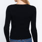 V-neck Shirring Tie Detail Sweater