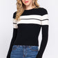 Long Slv Stripe Rib Sweater