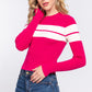 Long Slv Stripe Rib Sweater