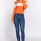 Long Slv Stripe Rib Sweater