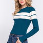 Long Slv Stripe Rib Sweater